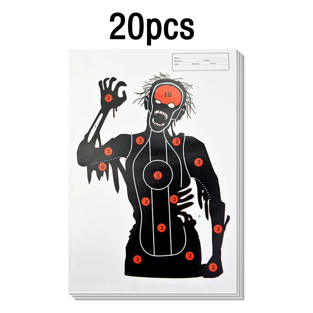 5/10/20pcs Shooting Targets 12 x 17" Paper Shooting Targets Skeleton Zombie Targets for Pistol Shooting & Bow Shooting