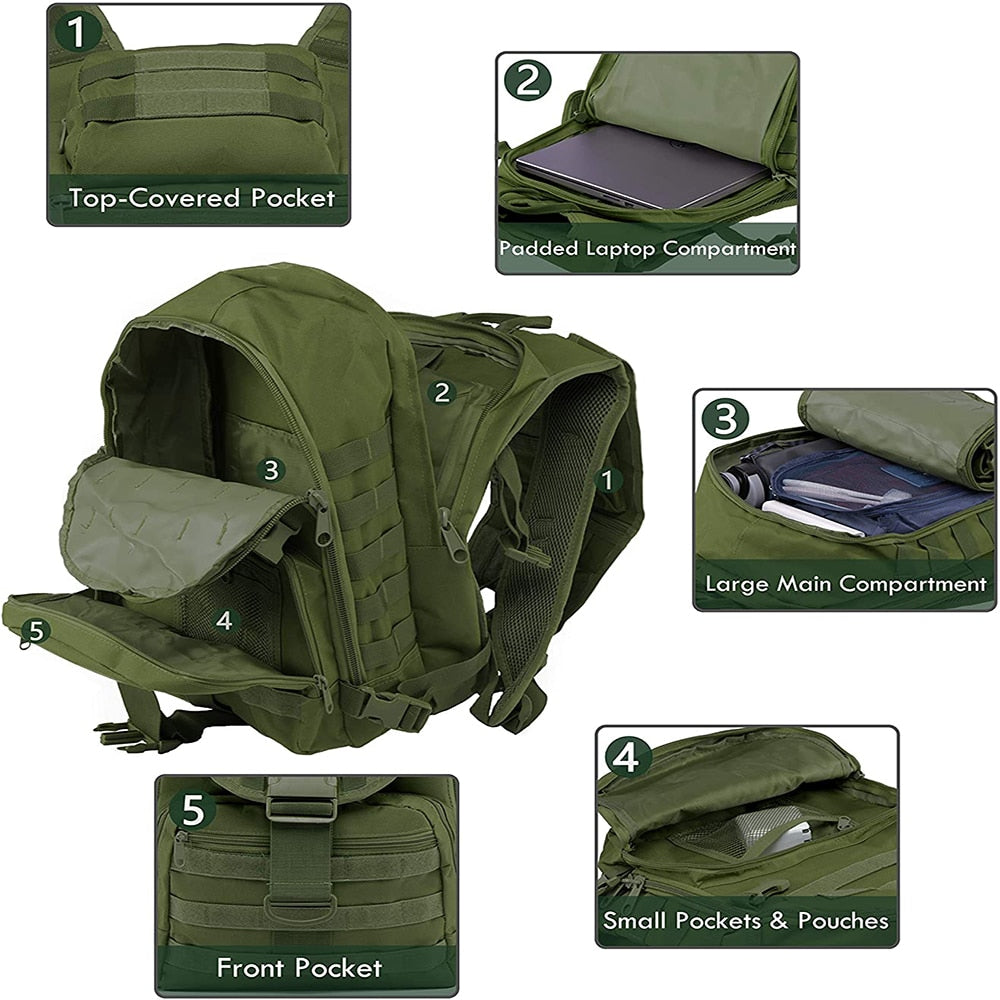 40L Military Tactical Backpack Army Assault Bag System Bags Backpacks