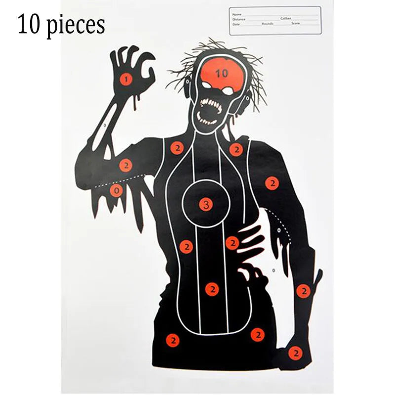 10PCS 45x32cm Shooting Target Paper - Silhouette & Arrow Field Point Practice for Rifle/Pistol/Airgun - Range Training