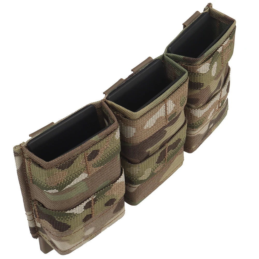 Tactifans Triple Medium 5.56 M4 KYWI Magazine Pouch Insert Open Malice Clip Strap 500D Nylon Tactical Hunting Equipment