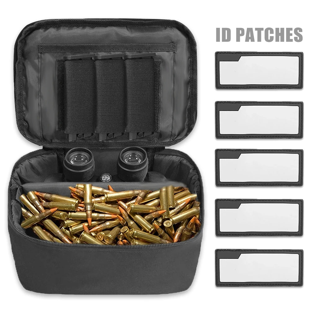 Tactical Ammo Bag with 9mm Mag Holder Ammunition Carrier Pouch Bullet Case EDC Tool Pouch Pistol Rifle Cartridge Bag Hunting Bag