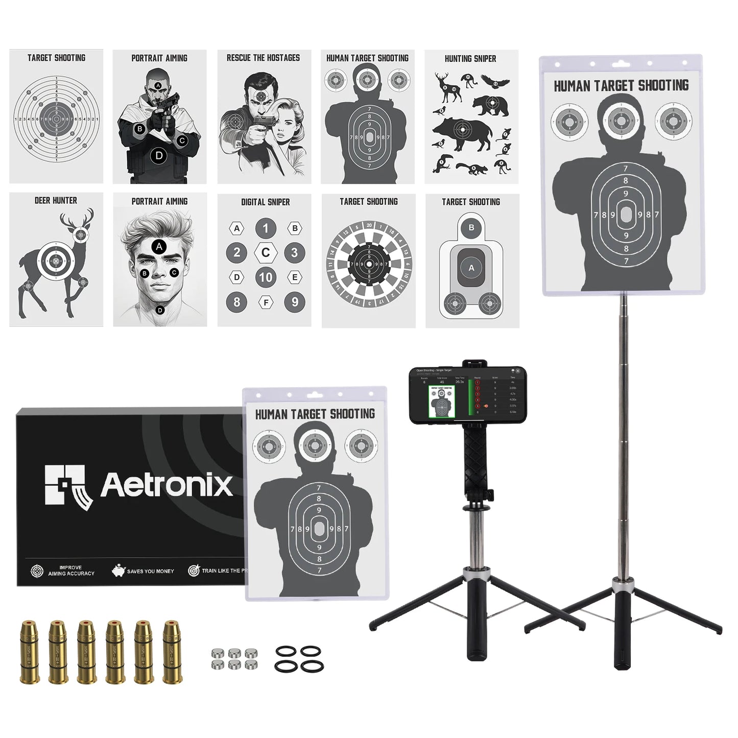 380ACP Trainer with Mobile Phone Stand Target Paper Professional Electronic Target Stand