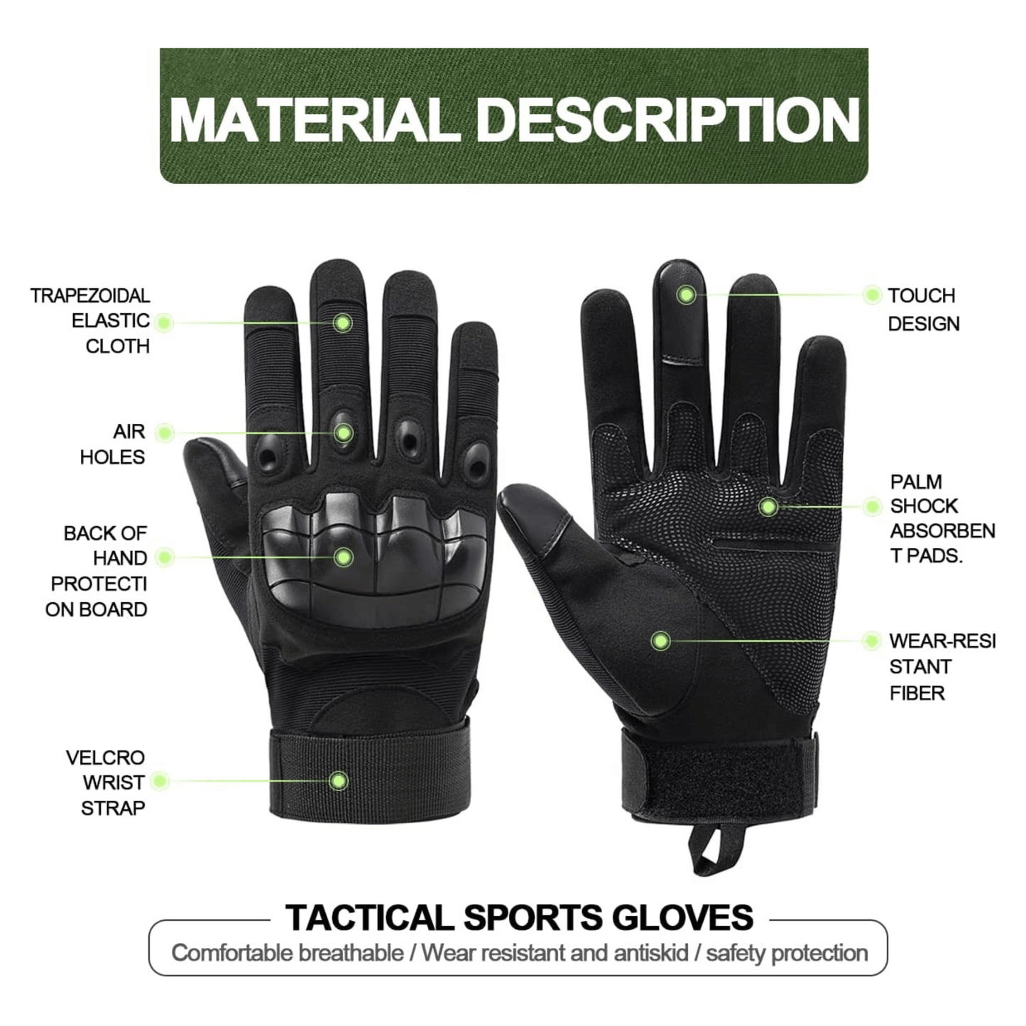 JupiterGear Tactical Military Airsoft Gloves for Outdoor Sports,