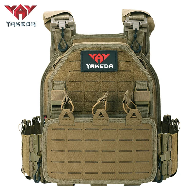 YAKEDA Tactical Vest Outdoor Hunting Plate Carrier Protective Adjustable Vest Carrier Combat Equipment