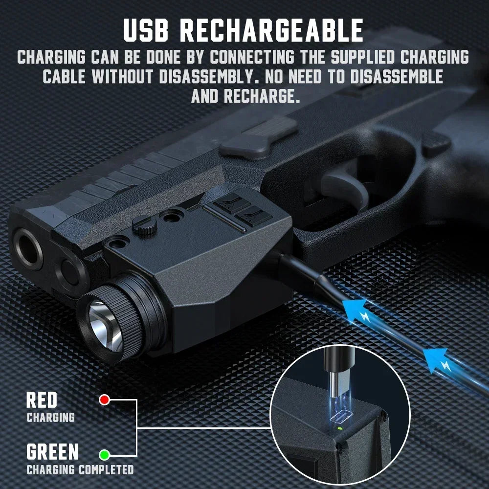 1000LM Tactical LED Flashlight Combo Red/Green/Blue/Purple Dot La-ser Sight Pistol Gun Light for Glock 17 19 / 20mm Rail Hunting