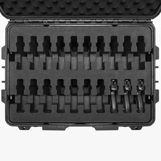 Custom Empty Rooling Tool Box L230 Hard Plastic Waterproof 20 Hand Gun Case with Wheels