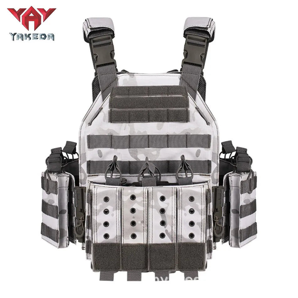 YAKEDA Quick Release Tactical Vest 1000D Polyester Breathable CS Combat Hunting Vest Molle Outdoor Chest Rig Equipment