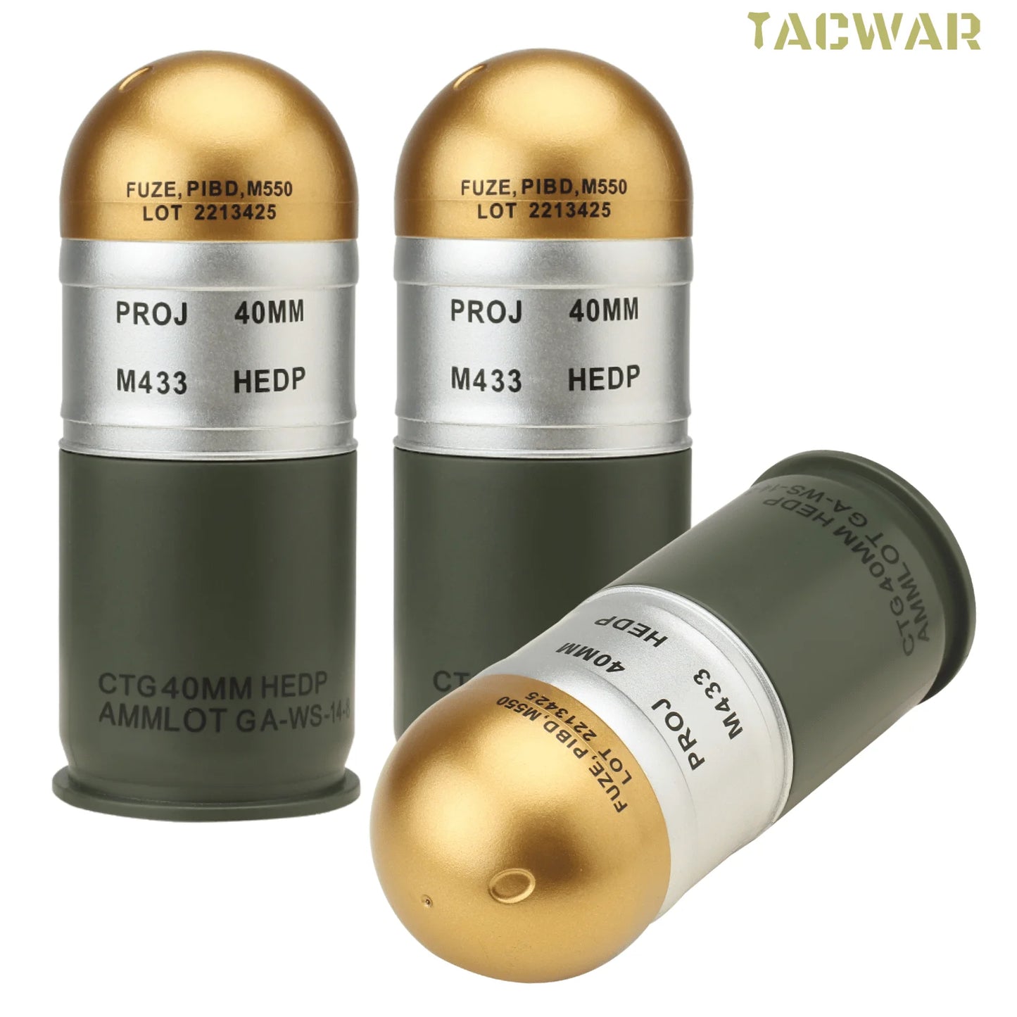 M433 40mm Dummy Grenades 1:1 Model Shell Mini Storage Box Key Sundries Container Decor for Hunting Desk Display