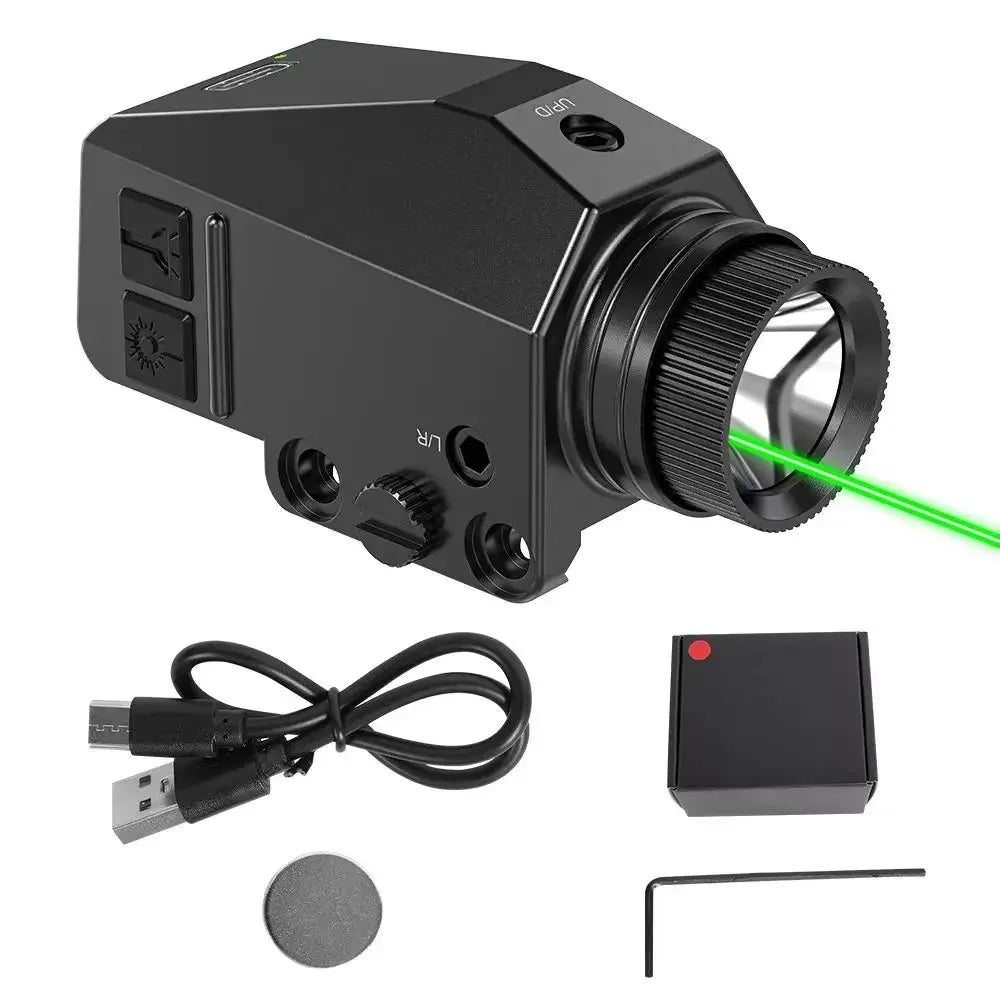 1000LM Tactical LED Flashlight Combo Red/Green/Blue/Purple Dot La-ser Sight Pistol Gun Light for Glock 17 19 / 20mm Rail Hunting