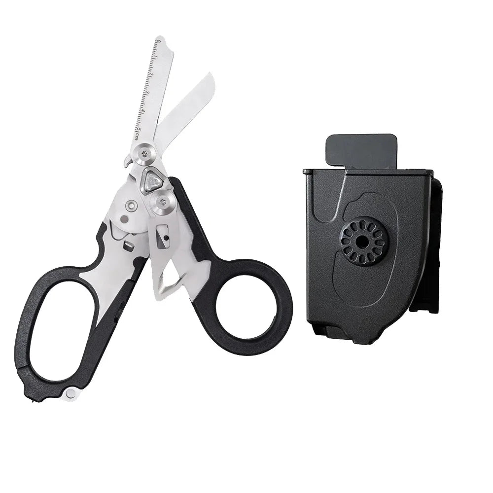 Tactical 6 In1 Multifunction Medical Emergency Response Raptors Shears Foldable Scissors Pliers Outdoor Survival Tool Equipment