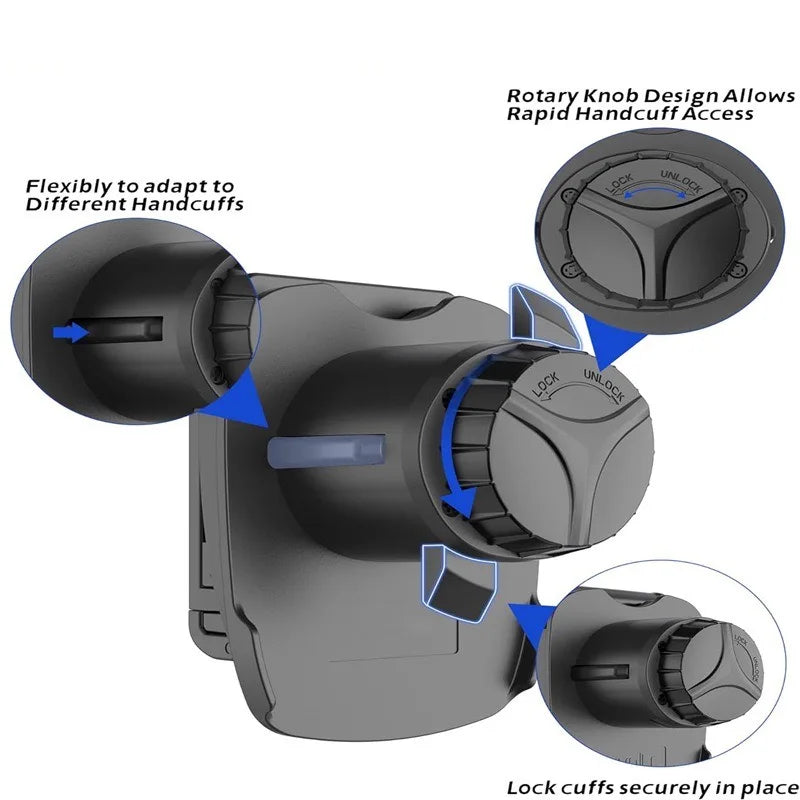Handcuff Case Locking Knob Handcuff Holder for Duty Belt Law Enforcement Gear Security Guard Equipment for Vest Uniform