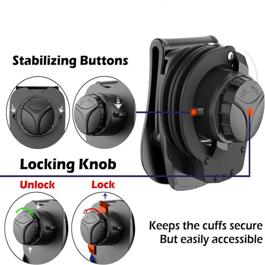 Handcuff Case Locking Knob Handcuff Holder for Duty Belt Law Enforcement Gear Security Guard Equipment for Vest Uniform