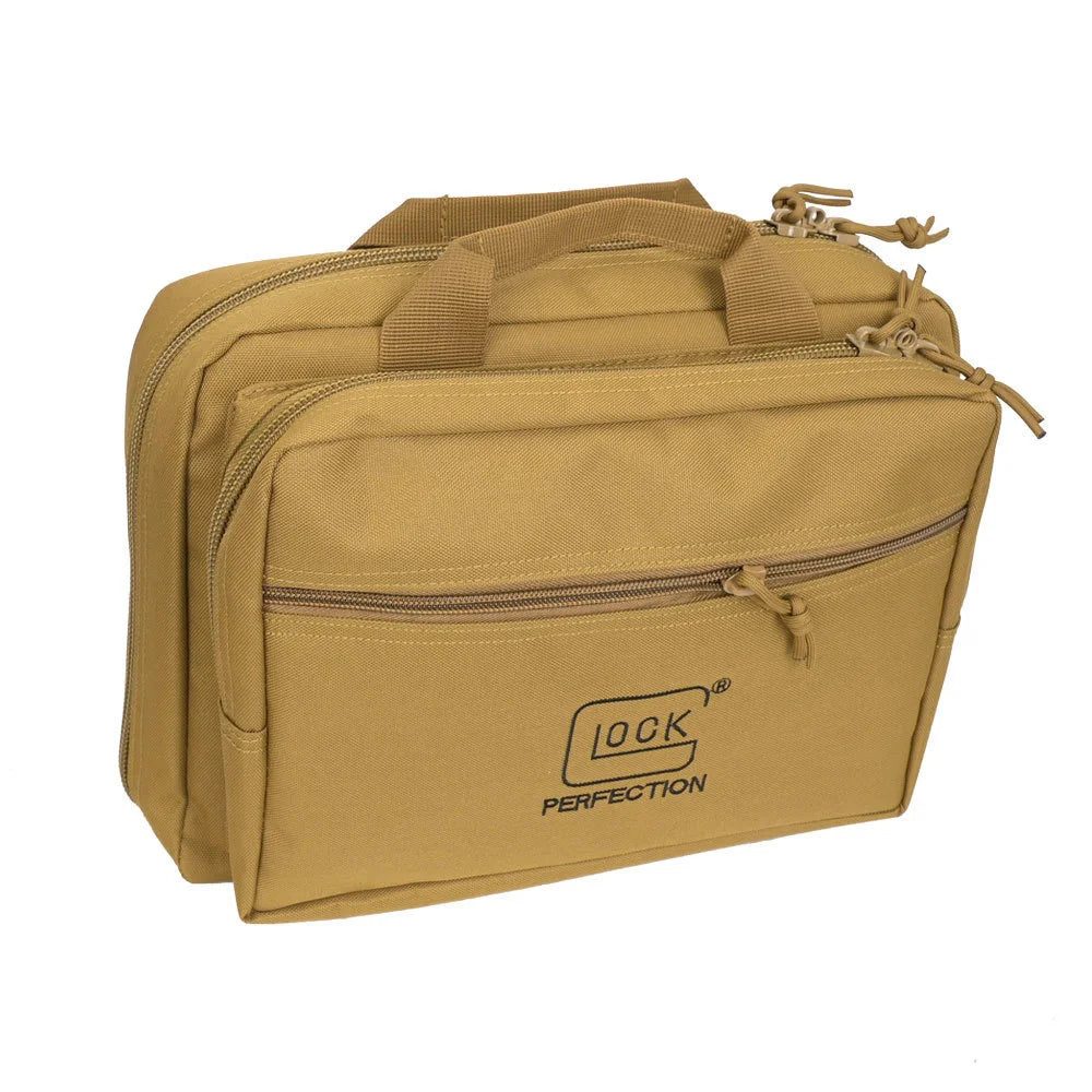Tactifans Gun Bag Double Pistol Portable Magazine Pouch Glock Padding Protection Dual Handgun Range Case Holder 1911 CZ 75 G2C
