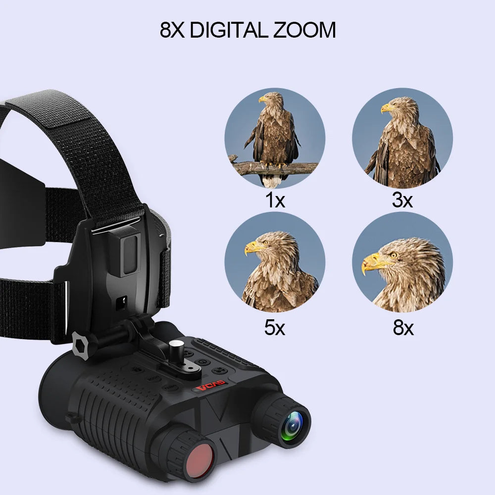 GVDA Infrared Night Vision Binoculars Goggles Device for Hunting Camping Telescope 8x Zoom Head Mounted Night Vision Scope