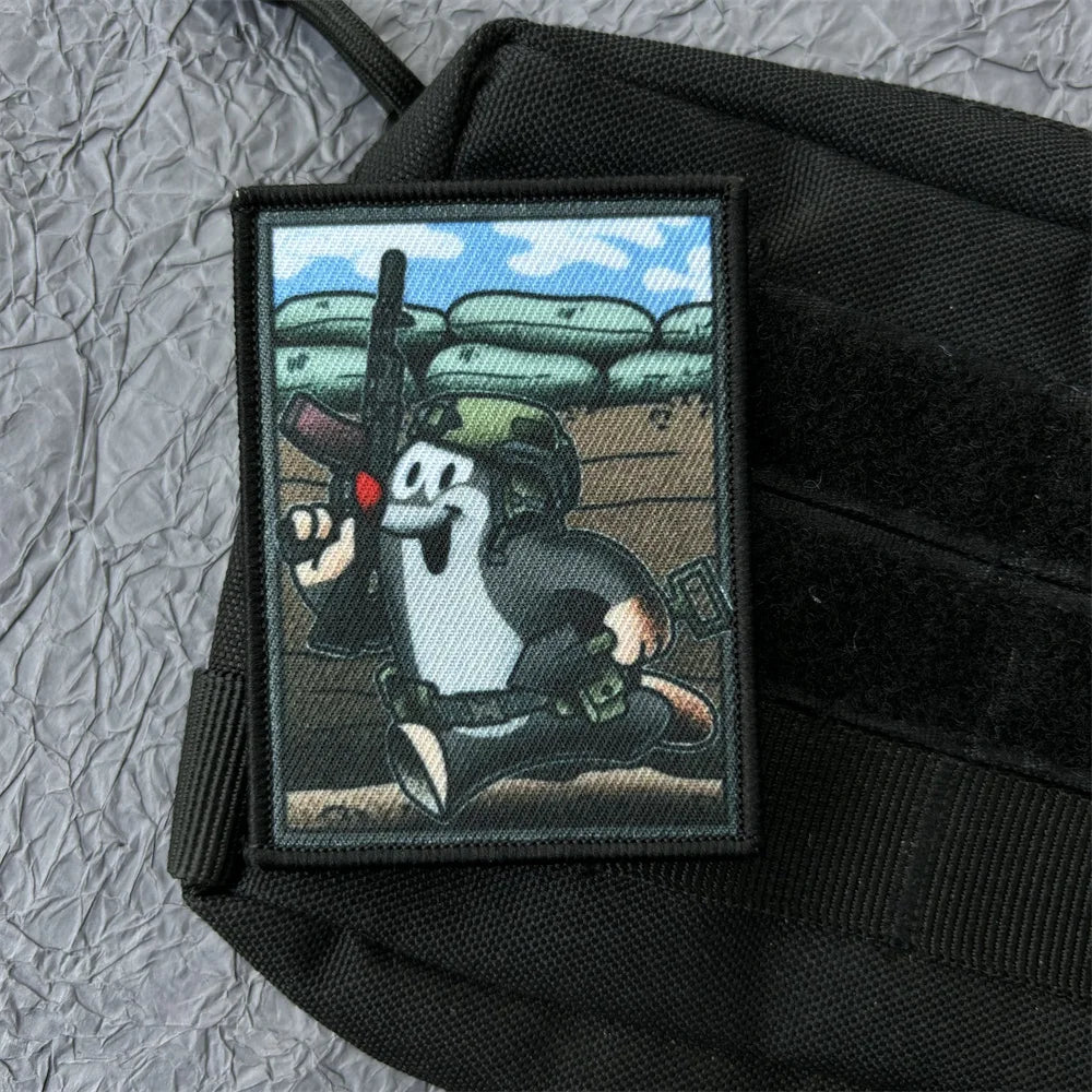 “Combat” Military Patch for Clothing Mole Krtek Operator Morale Badge Tactical Equipment Hook and Loop Patches Backpack