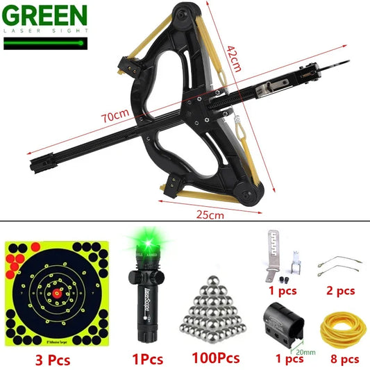 60LBS Laser Aiming 40 Series Compound Bow Multi Strand Rubber Band Pulley Bow Outdoor Hunting and Shooting Slingshot Tools