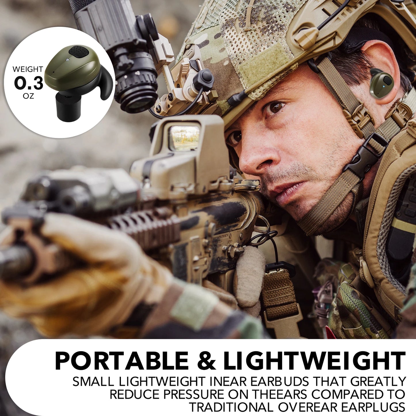 YHKEMA EB10 Bluetooth Electronic Shooting Earbuds Headphones Tactical Headphones Noise Reduction Hearing Protection for Hunting