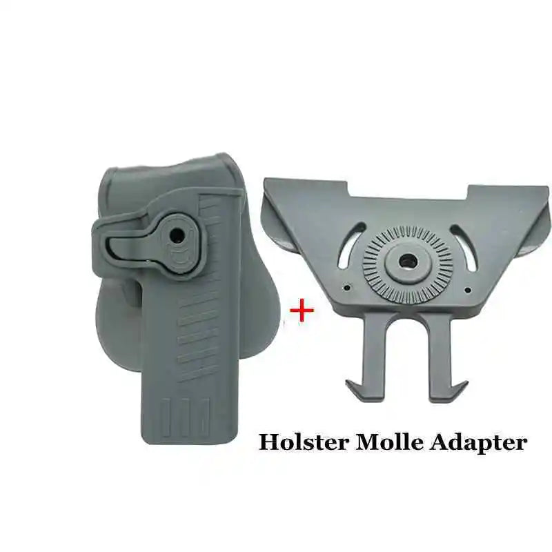 For STI2011. Hi-capa Belt Drop Pistol Holster Right Hand Gun Holster PE Plastic Pouch Case Fits Molle Stystem