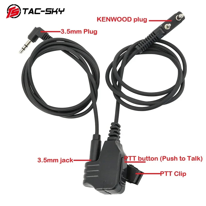 Tactical Electronic Shooting Earmuffs Outdoor Hearing Protection Hunting Headset Adapter Compatible Baofeng Walkie Talkie
