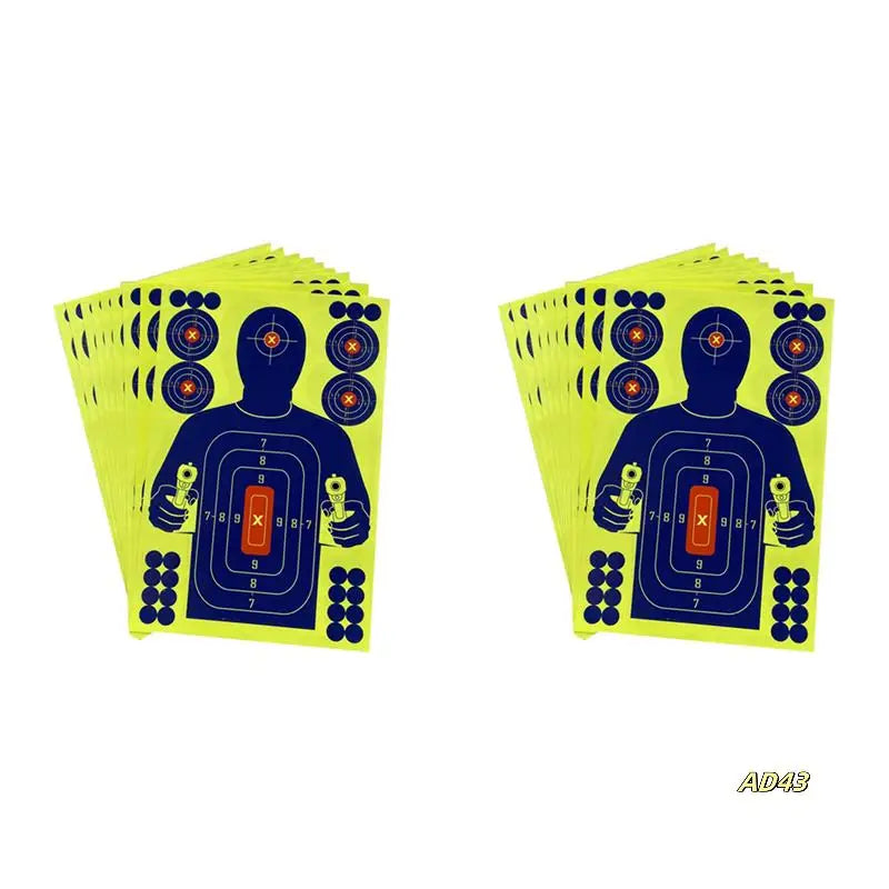 20Pcs 12X18 Inch Human Body Shape Targets Reactive Splatter Glow Fluorescent Paper Target For Archery Training