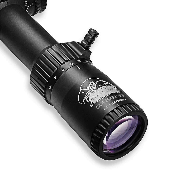 Bobcat King HD 6-24X50 FFP Tactical Sniper Sight First Focal Plane Side Parallax Air Gun Riflescope Etched Glass Optical Scope