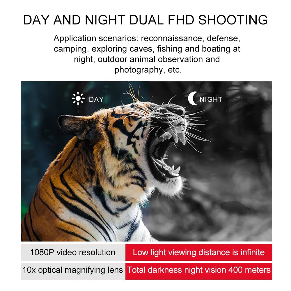 GVDA Infrared Night Vision Binoculars Goggles Device for Hunting Camping Telescope 8x Zoom Head Mounted Night Vision Scope