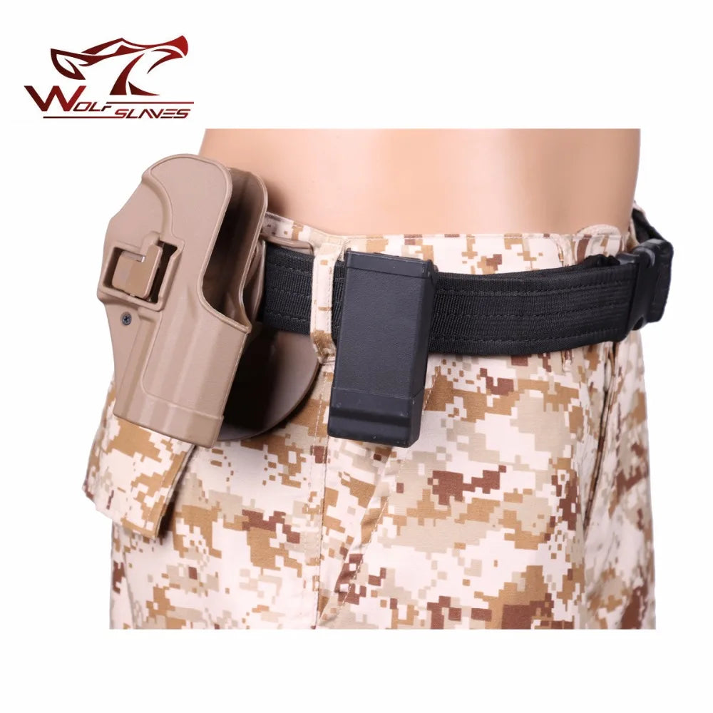 Single Glock Tactical Pistol Magazine Pouch Wide Opening Mag Clip Case Airsoft Wargame Holder Hunting Accessories
