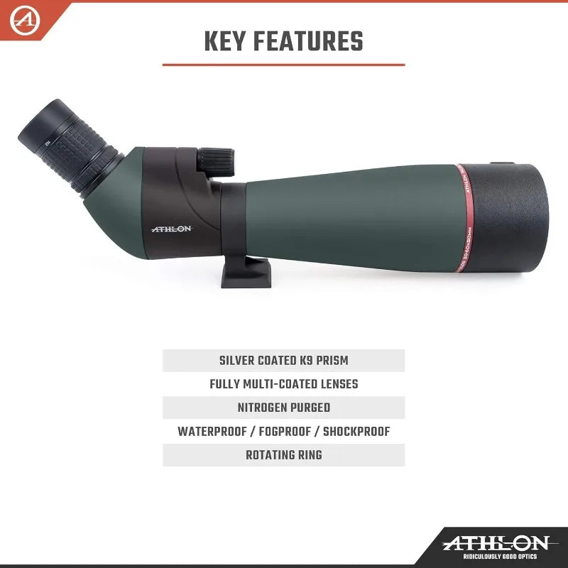 Athlon Optics Talos 20-60x80 Spotter Scope - Durable Outdoor Equipment for Hunting, Shooting Targets & Bird Watching - Spotting