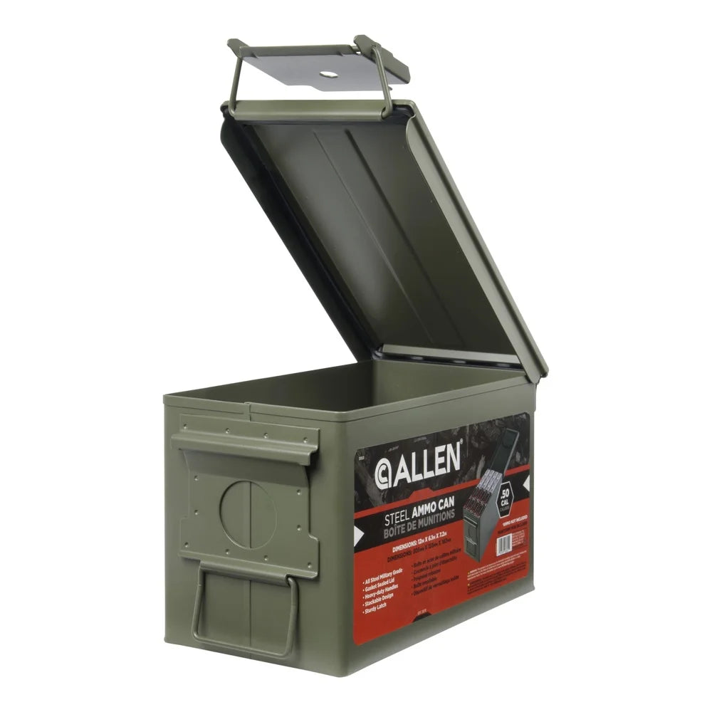 Lockable Waterproof Classic Steel Ammo Box .50 Cal Ammo Storage Heavy Duty Container Durable Metal Shooting Accessories