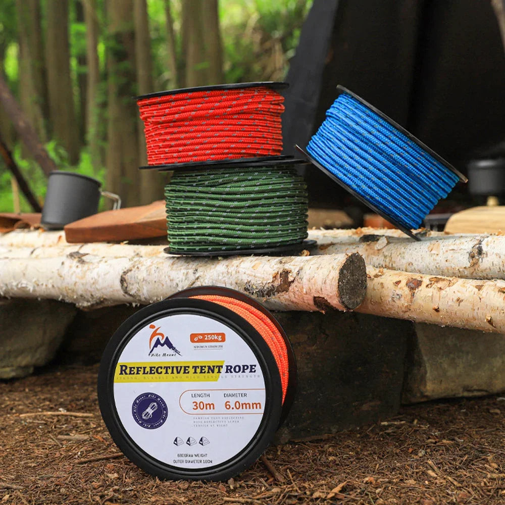 30 Meter Parachute and 6mm Tactical Parachute Rope Camping Camp Accessories DIY Woven Rope Outdoor Survival Equipment