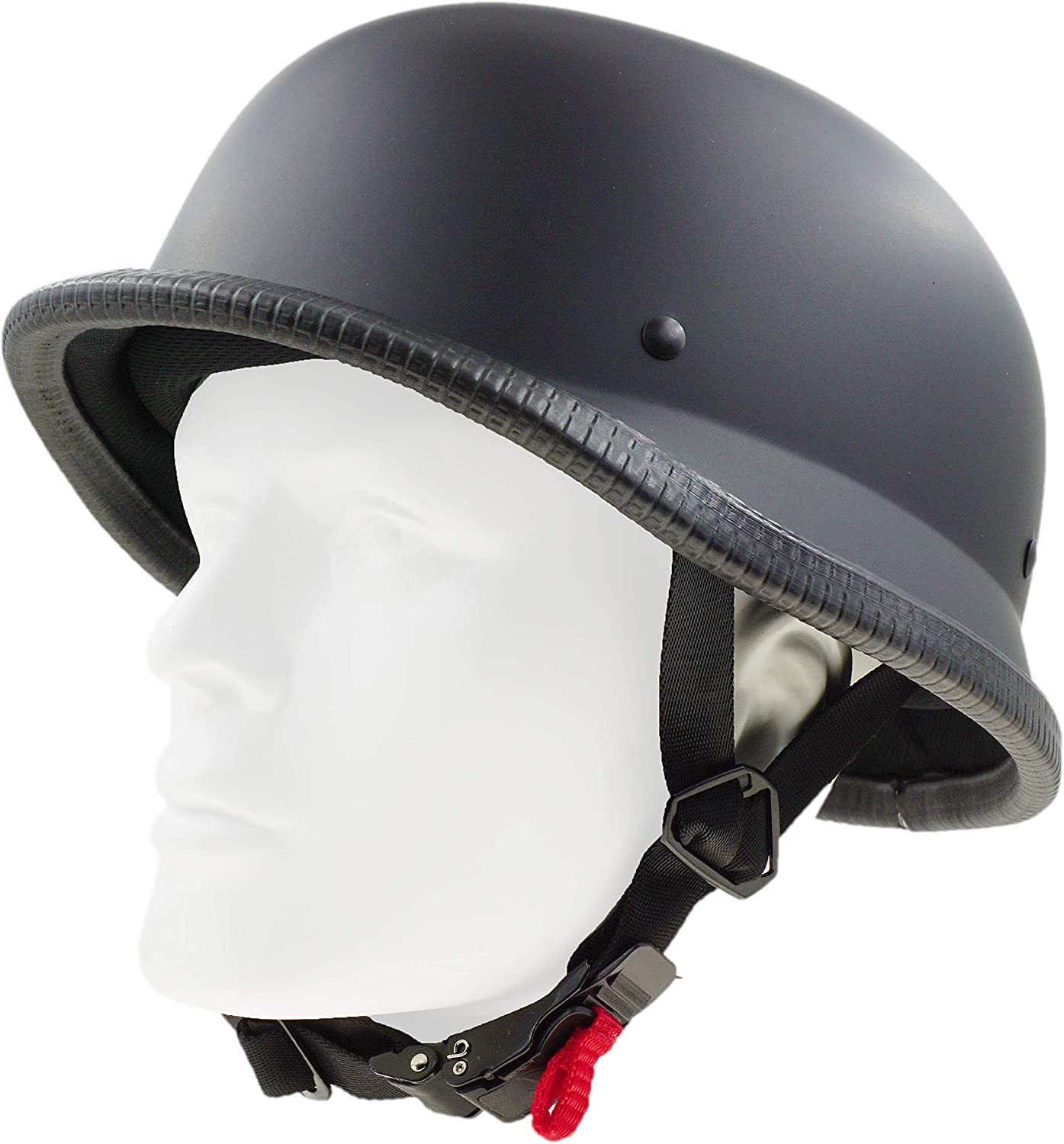 ELECOVER New German Style Half Helmet Gun Black Motorsports Helmet