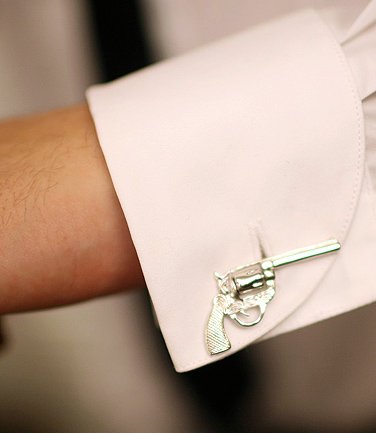 Silver Revolver Cufflinks