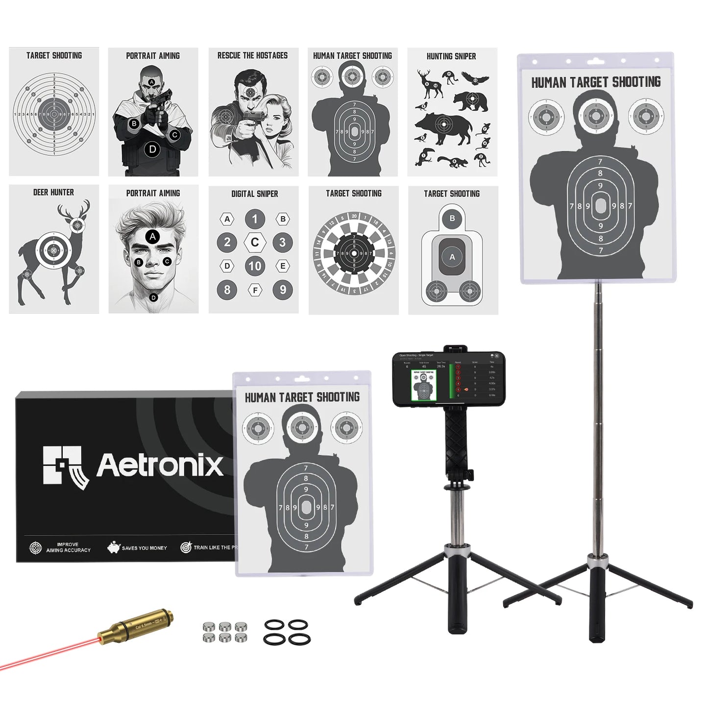 380ACP Trainer with Mobile Phone Stand Target Paper Professional Electronic Target Stand