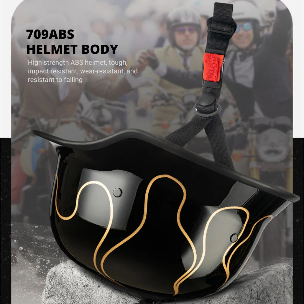 DOT Approved Motorcycle Helmet ABS Material Retro Moto Helmet Capacete De Moto Half Helmet Equipment German Tactical Vintage