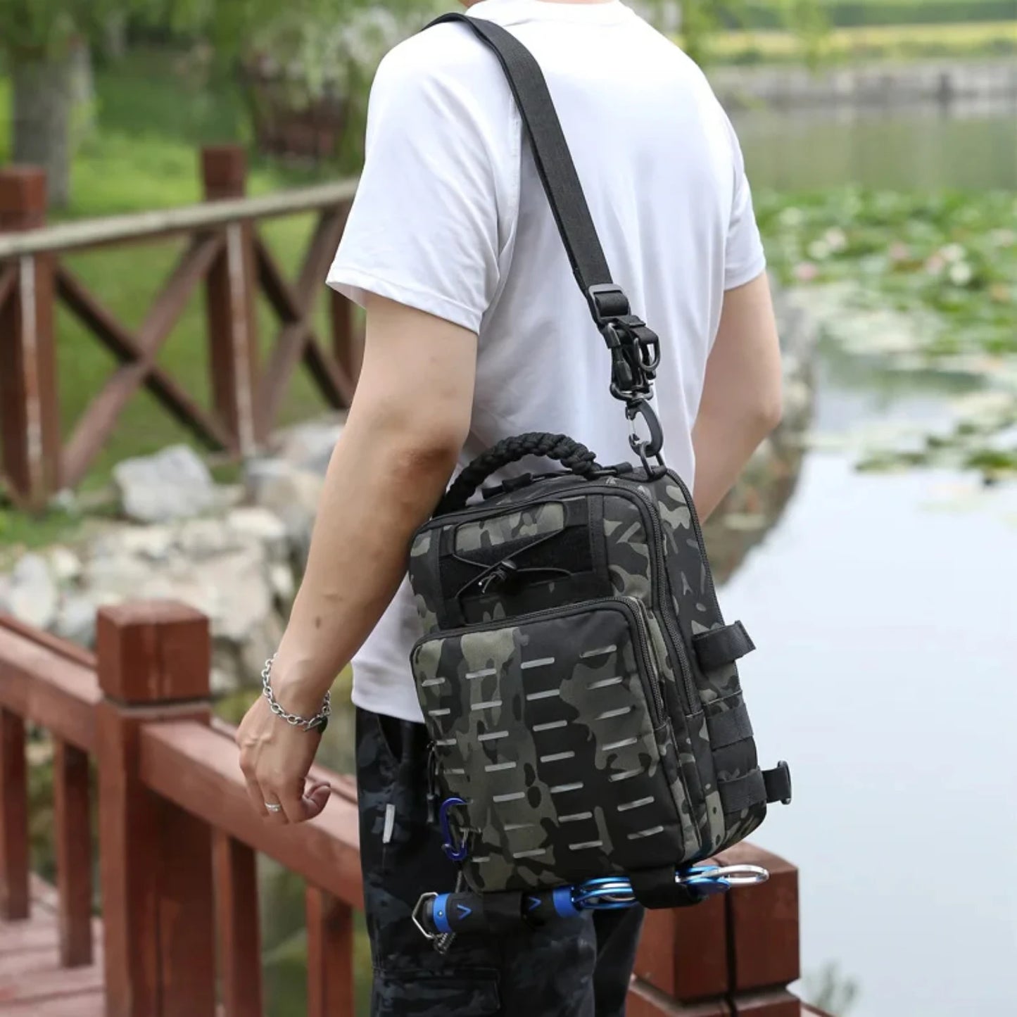 Multifunctional Fishing Tackle  Fish Lure Bait  Pack Waterproof Single Shoulder Messenger  Backpack