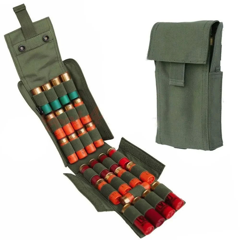 Molle Bullets Pouch 25 Round 12GA 12 Gauge Ammo Shells Gun Reload Magazine Pouches Shotgun Cartridge Case Mag Bag Hunting Holder