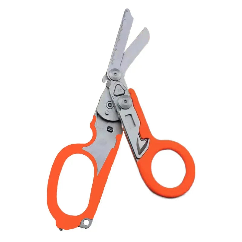 Tactical 6 In1 Multifunction Medical Emergency Response Raptors Shears Foldable Scissors Pliers Outdoor Survival Tool Equipment