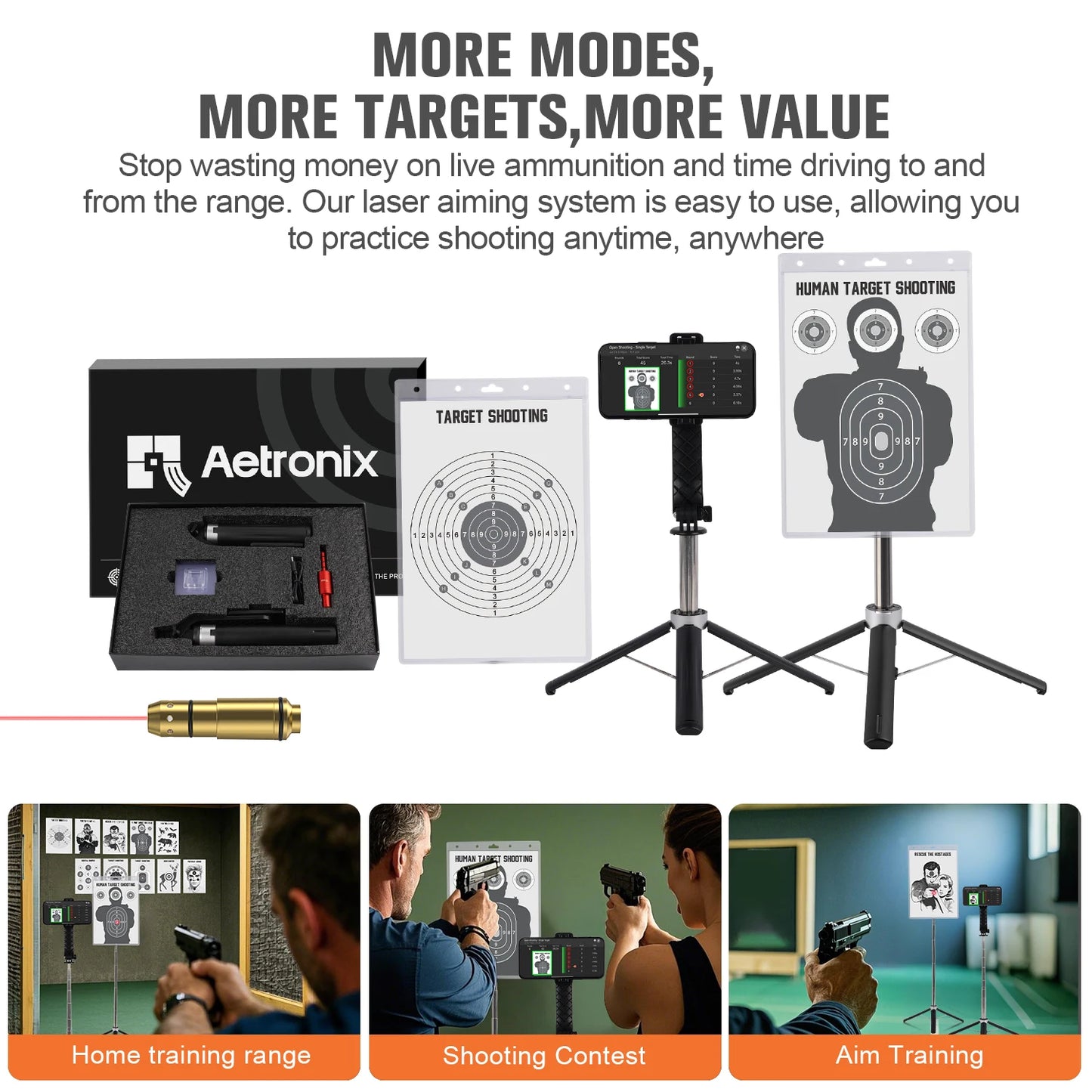 380ACP Trainer with Mobile Phone Stand Target Paper Professional Electronic Target Stand