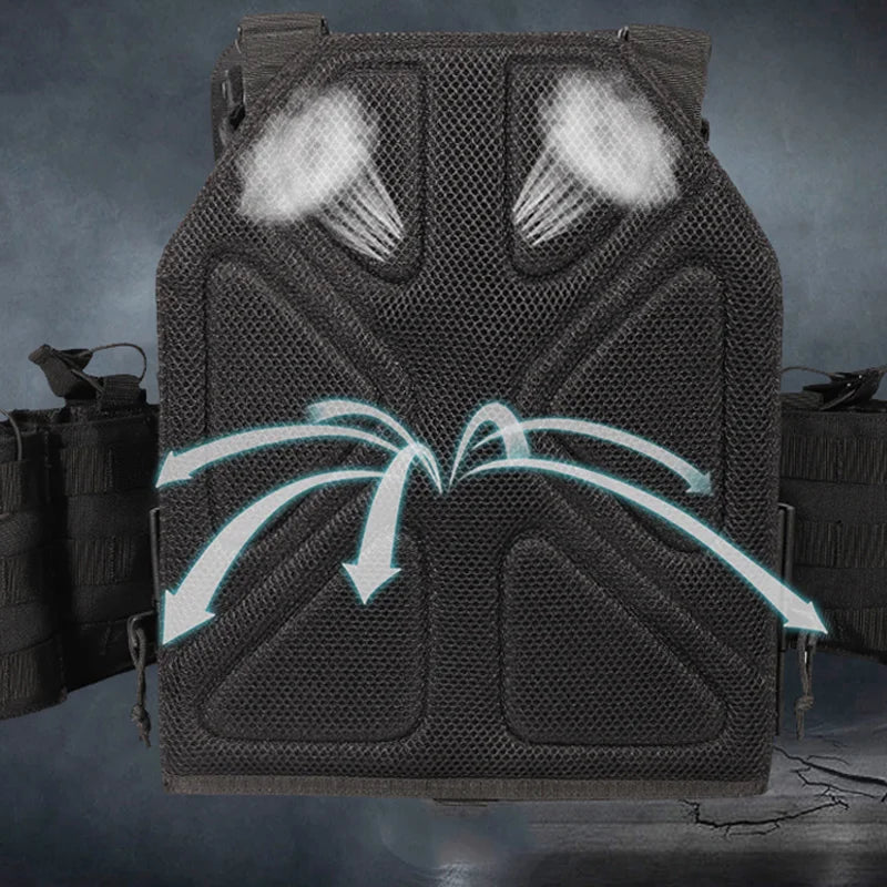 YAKEDA Quick Release Tactical Vest 1000D Polyester Breathable CS Combat Hunting Vest Molle Outdoor Chest Rig Equipment