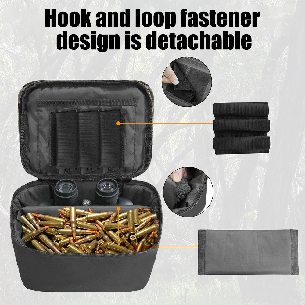 Tactical Ammo Bag with 9mm Mag Holder Ammunition Carrier Pouch Bullet Case EDC Tool Pouch Pistol Rifle Cartridge Bag Hunting Bag